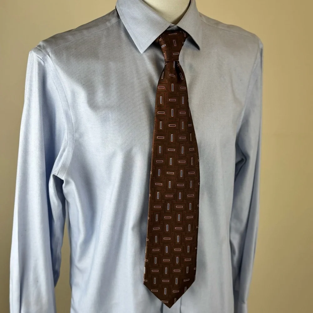 Jos. A. Bank Men’s Necktie Signature Collection Brown and Blue Tie